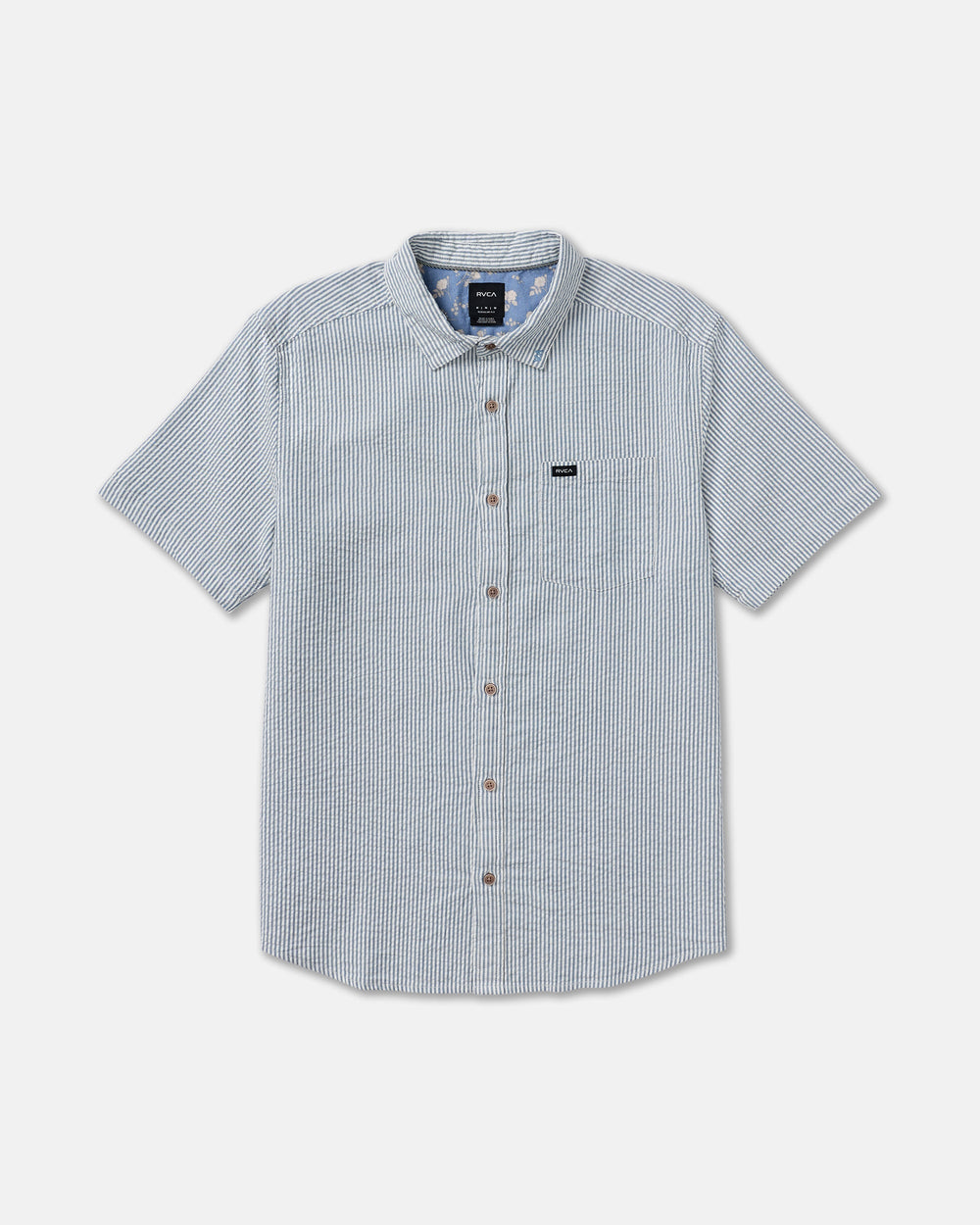 That'll Do Seersucker Short Sleeve Shirt - Vintage Navy | RVCA on sale