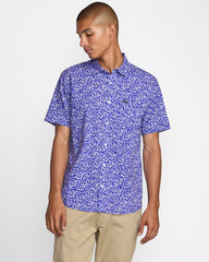 Barba Roses Short Sleeve Shirt - Light Blue | RVCA US