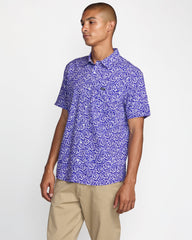 Barba Roses Short Sleeve Shirt - Light Blue | RVCA US