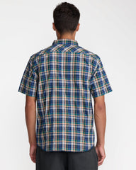Dayshift Truckin Plaid Short Sleeve Shirt - Dark Denim | RVCA sale