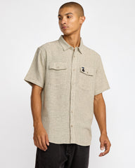 KSL Yarn Dye Short Sleeve Shirt - Silver Bleach | RVCA discount