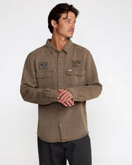 Mel G Moon Flower Long Sleeve Shirt - Mushroom | RVCA on sale
