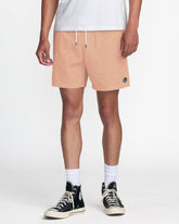 Exotica Seersucker Elastic 17" Short - Apricot | RVCA for sale