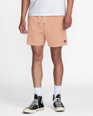 Exotica Seersucker Elastic 17" Short - Apricot | RVCA for sale