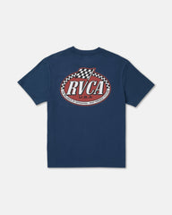 Speed Check Short Sleeve Tee - Moody Blue | RVCA on sale