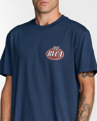 Speed Check Short Sleeve Tee - Moody Blue | RVCA on sale