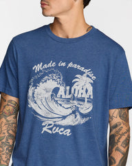Made In Paradise Short Sleeve Tee - Indigo | RVCA for sale