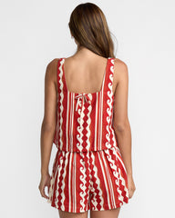 Baker Top - Pepper Red Print | RVCA on sale