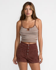 Tight Stripe Sweater Tank - Mocha | RVCA outlet