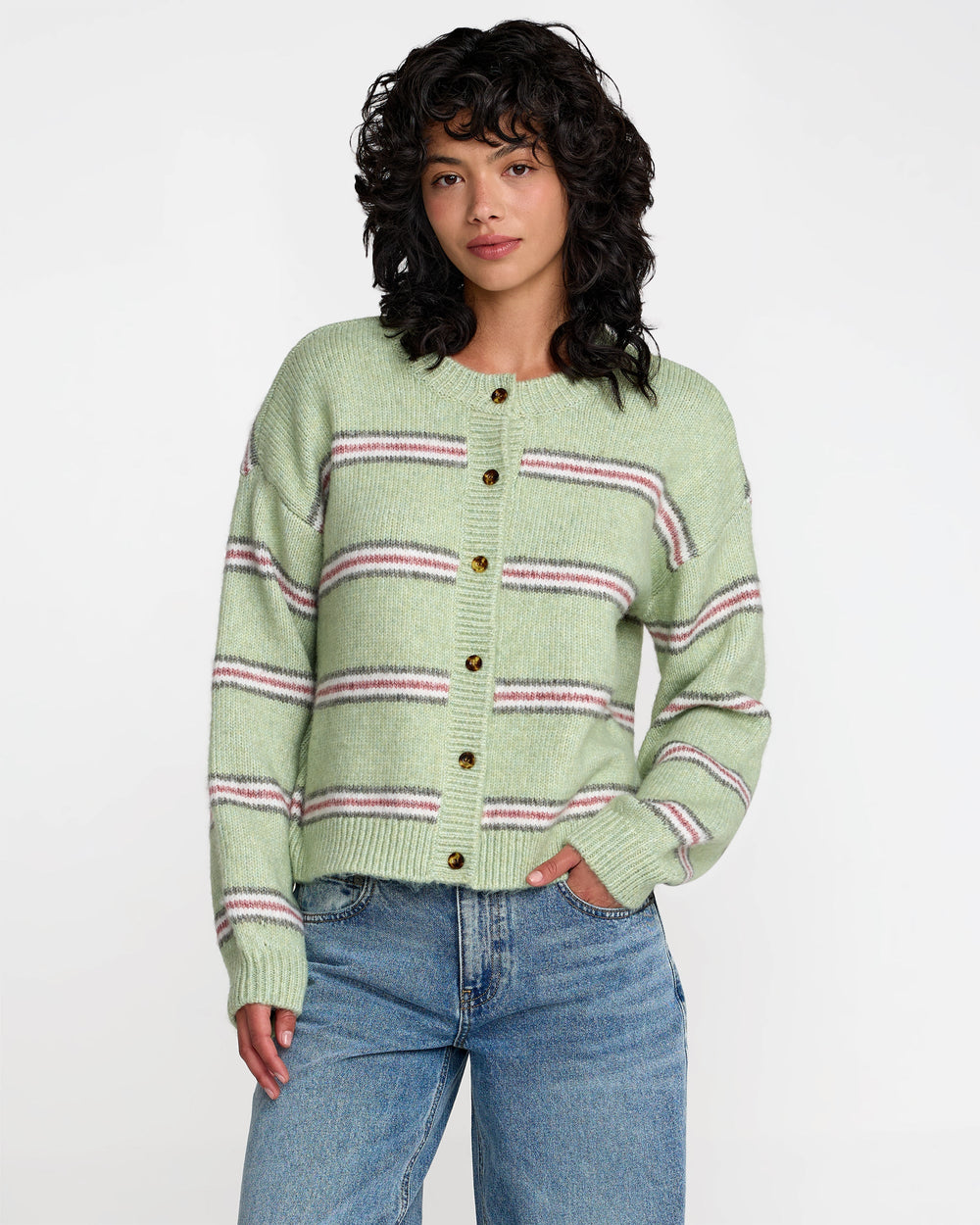 Juno Cardigan - Sage Green | RVCA on sale