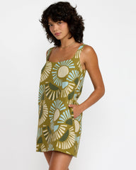 Baker Dress - Moss Green Print | RVCA near me