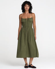 Raya Midi Dress - Olive | RVCA for sale
