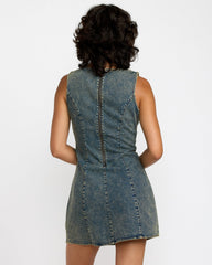 Jessie Mini Dress - Dusty Blue Wash | RVCA online
