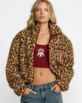 Oh Hush Sherpa Jacket - Ochre Print | RVCA US