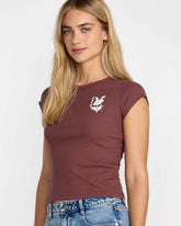 Ribbed Slim Tee - Terra Brown | RVCA for sale