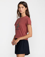 Don't Care 411 Tee - Madder Brown | RVCA outlet