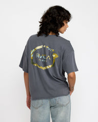 Hawaii Hex II Baggie Tee - Gravel | RVCA on sale