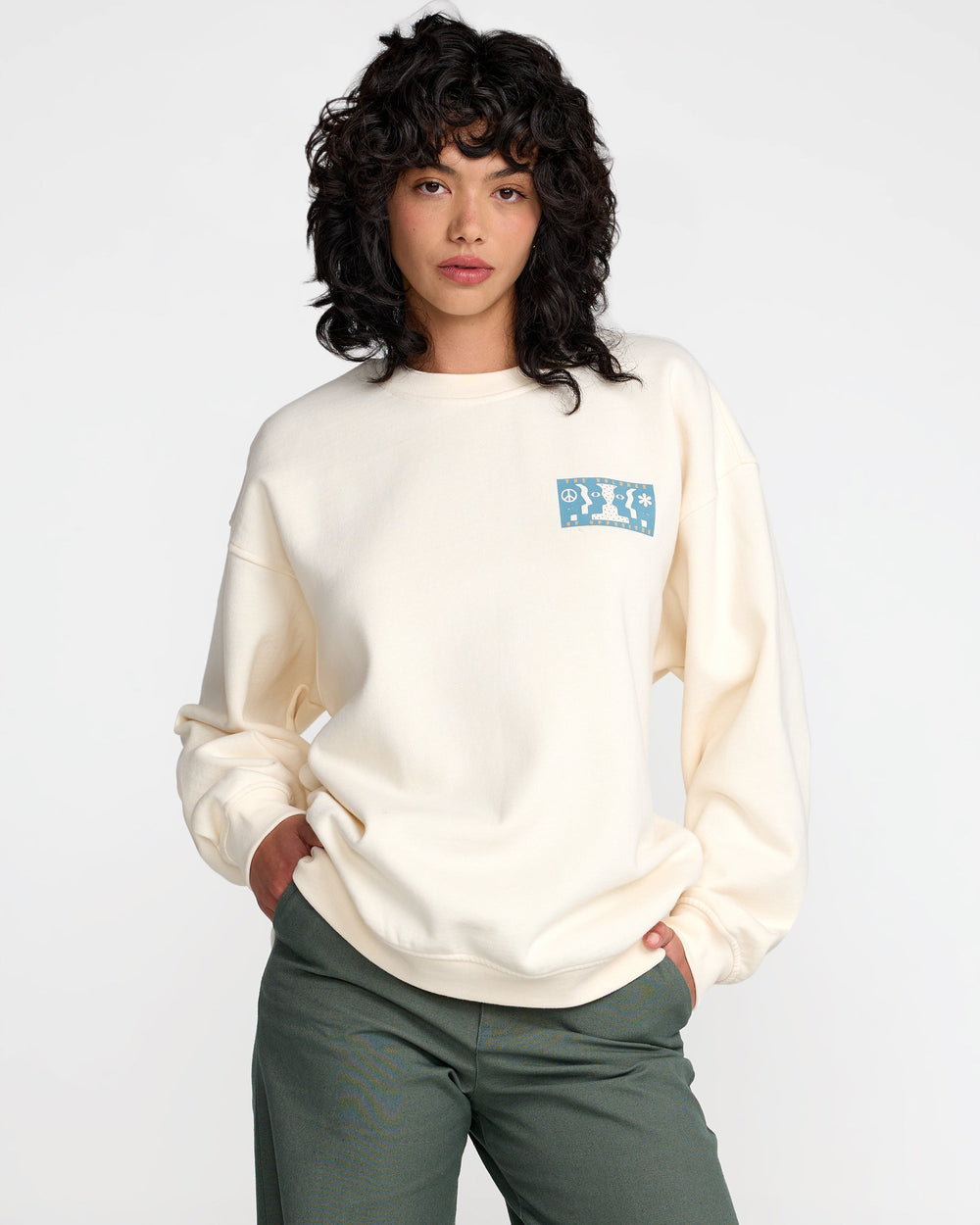 Baggie Boyfriend Pullover - Antique White | RVCA US