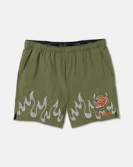 Yogger 2 In 1 Short 17" Shorts - Army Green | RVCA online