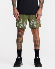 Yogger 2 In 1 Short 17" Shorts - Army Green | RVCA online