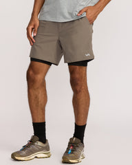 Yogger 2 In 1 Short 17" Short - Mushroom | RVCA outlet