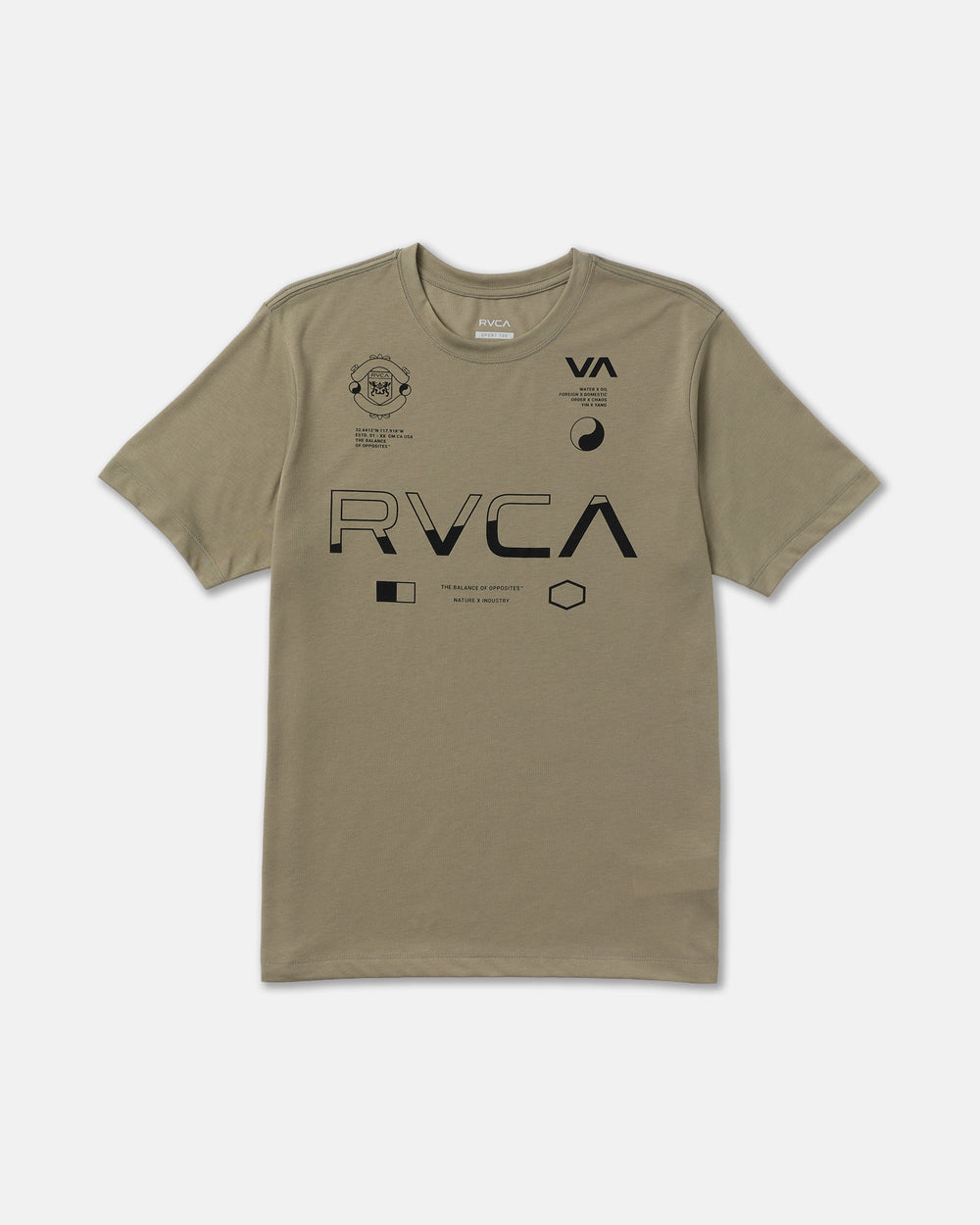 Split All Over Short Sleeve Tee - Covert Green | RVCA sale