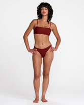 Micro Rib Tube Bandeau Bikini Top - Madder Brown | RVCA outlet