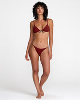 Micro Rib Medium French Bikini Bottom - Madder Brown | RVCA US