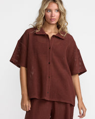 Fade Crochet Shirt - Mocha | RVCA on sale