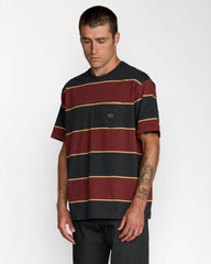 Dayshift Stripe Short Sleeve Tee - Pirate Black | RVCA discount