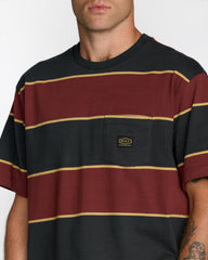 Dayshift Stripe Short Sleeve Tee - Pirate Black | RVCA discount