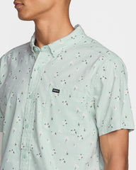 That'll Do Print Short Sleeve Shirt - Green Tea | RVCA for sale