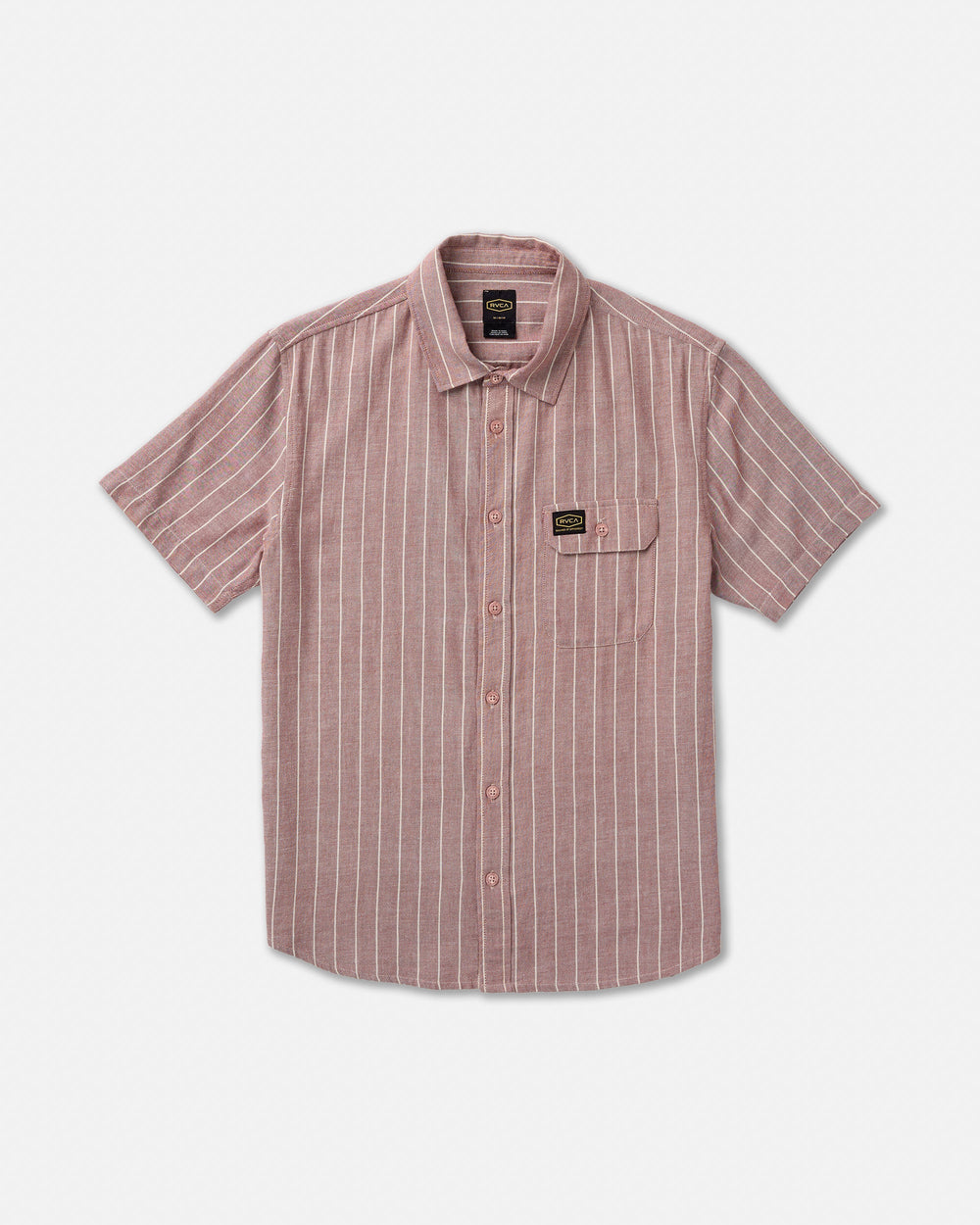 Dayshift Stripe II Short Sleeve Shirt - Red Earth | RVCA for sale