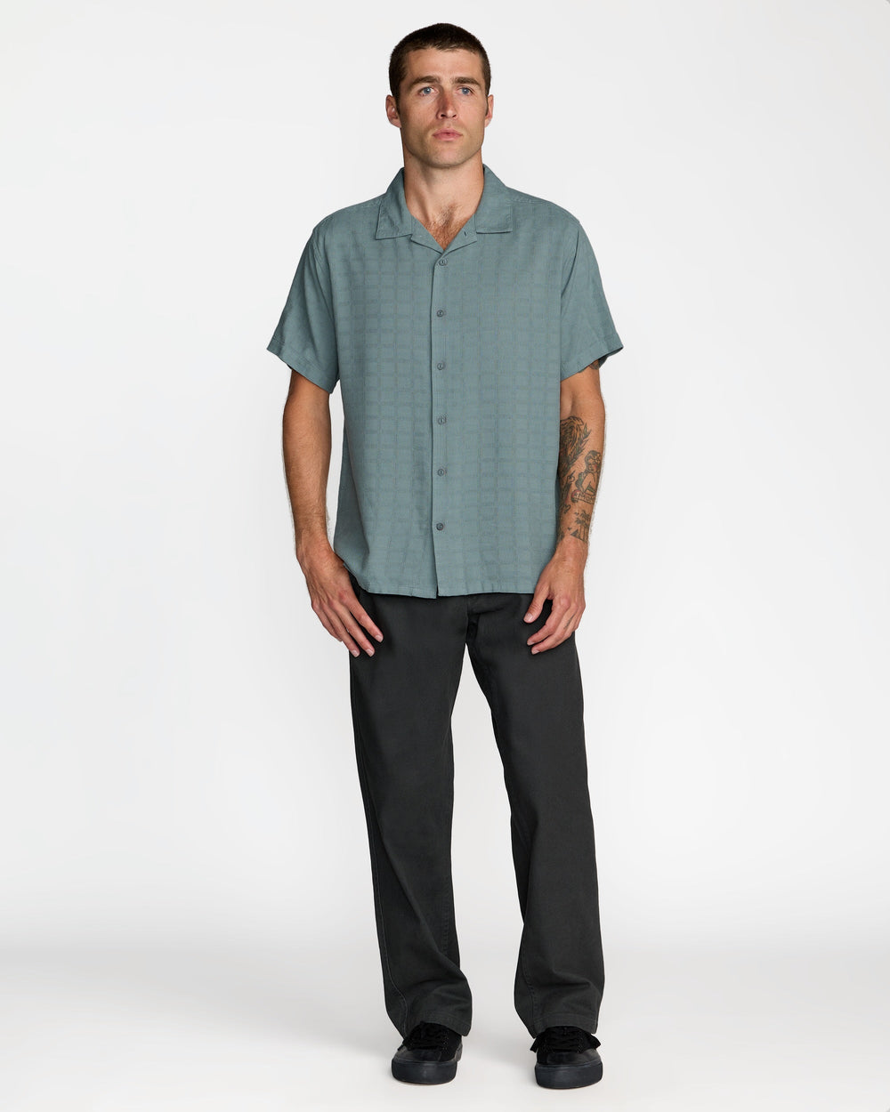 Vacancy Short Sleeve Shirt - Lead | RVCA for sale