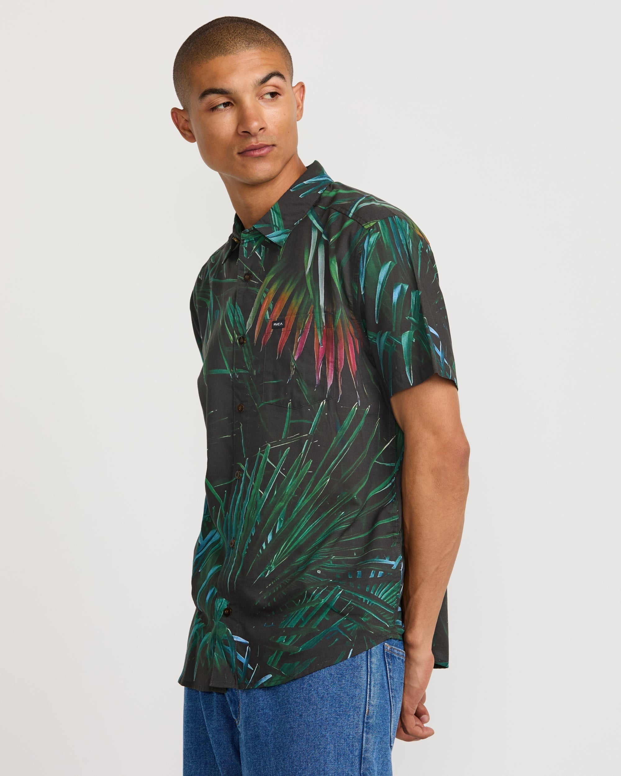 Hawaii Palms Short Sleeve Shirt - Black | RVCA outlet