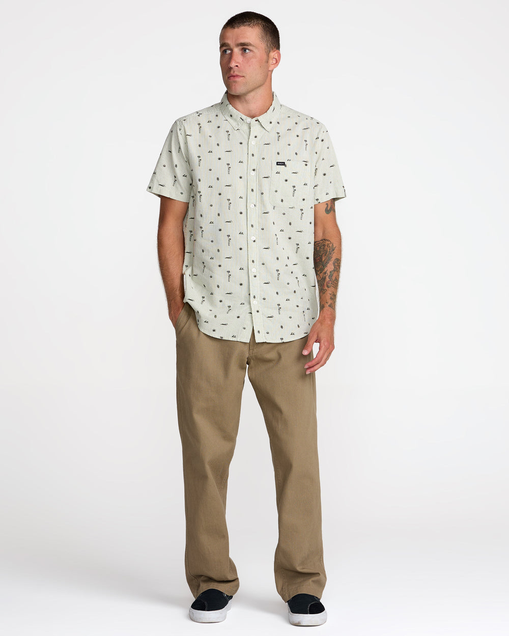 That'll Do Seersucker Shirt - Ranger Green | RVCA online