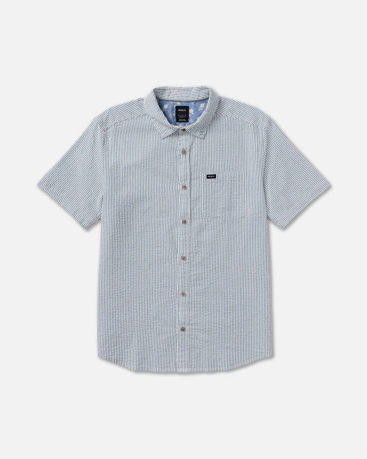 That'll Do Seersucker Short Sleeve Shirt - Vintage Navy | RVCA on sale