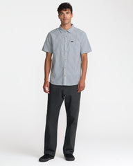 That'll Do Seersucker Short Sleeve Shirt - Vintage Navy | RVCA on sale