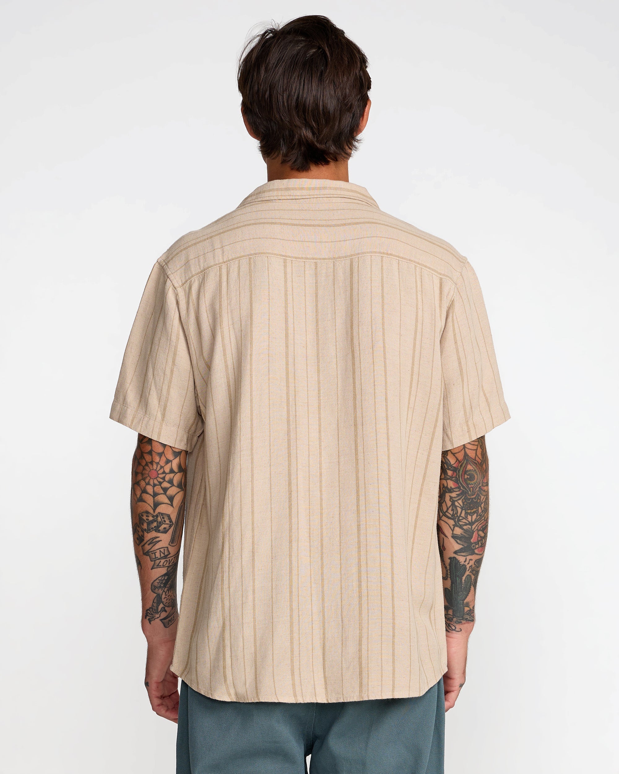 Exotica Stripe Short Sleeve Shirt - Light Khaki | RVCA sale