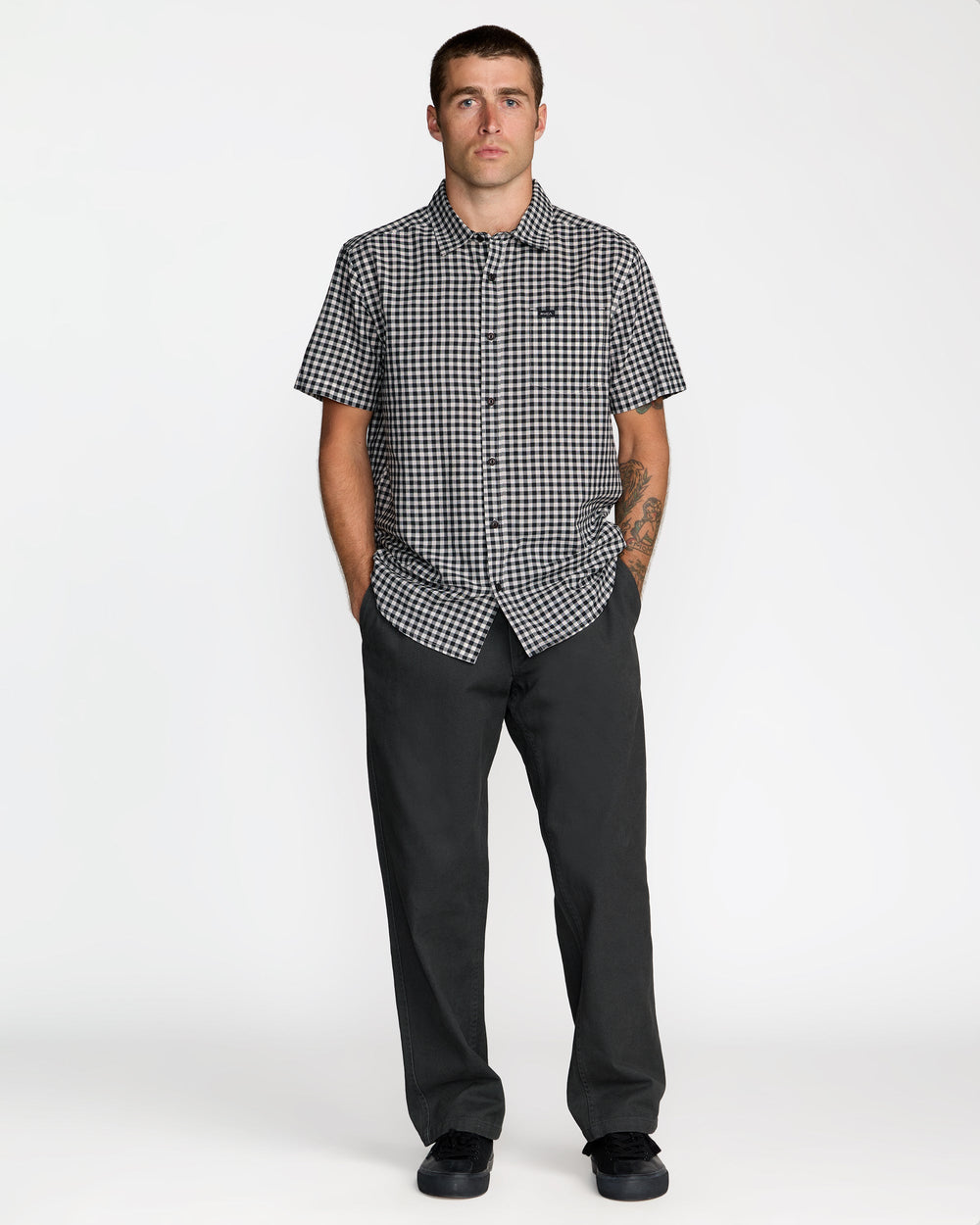 Overspray Short Sleeve Shirt - Black White | RVCA sale