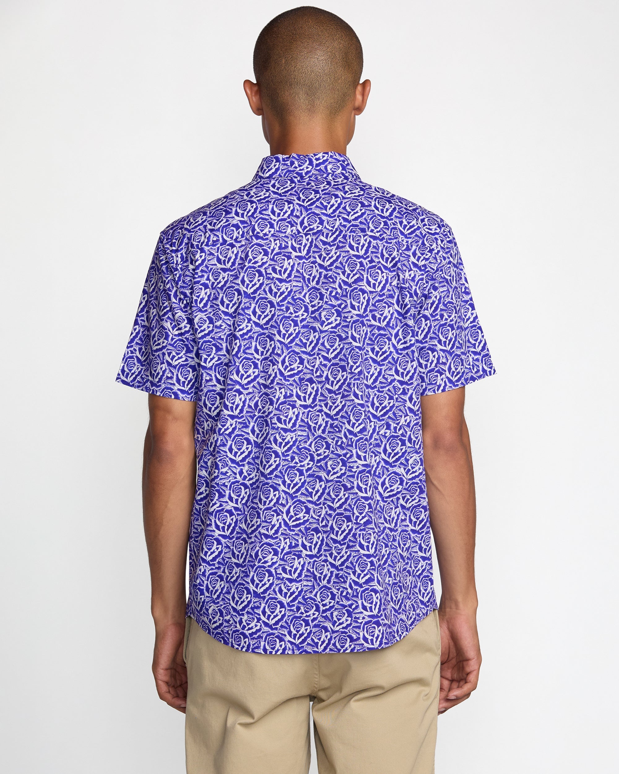 Barba Roses Short Sleeve Shirt - Light Blue | RVCA US