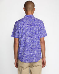 Barba Roses Short Sleeve Shirt - Light Blue | RVCA US