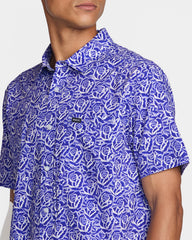 Barba Roses Short Sleeve Shirt - Light Blue | RVCA US
