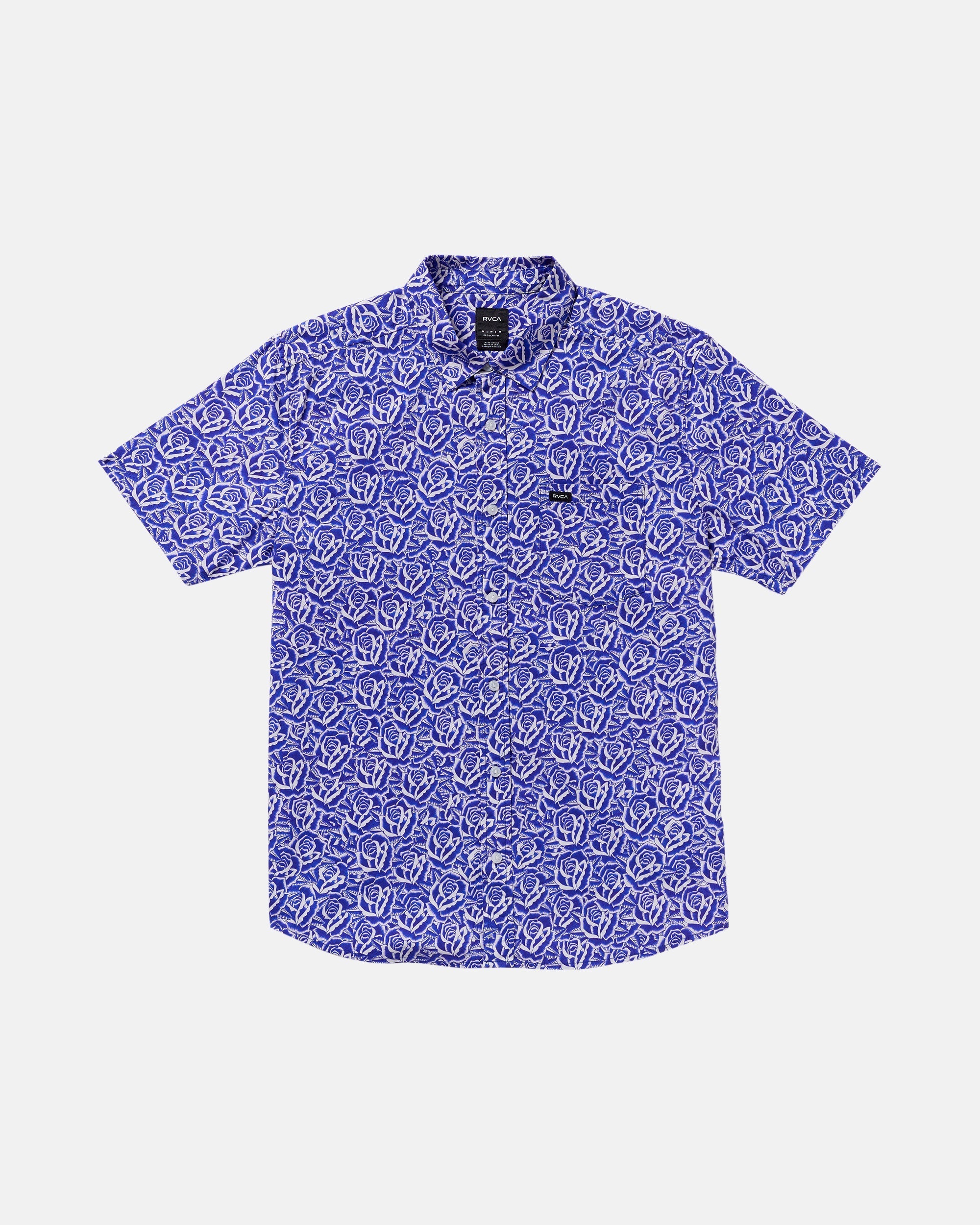 Barba Roses Short Sleeve Shirt - Light Blue | RVCA US
