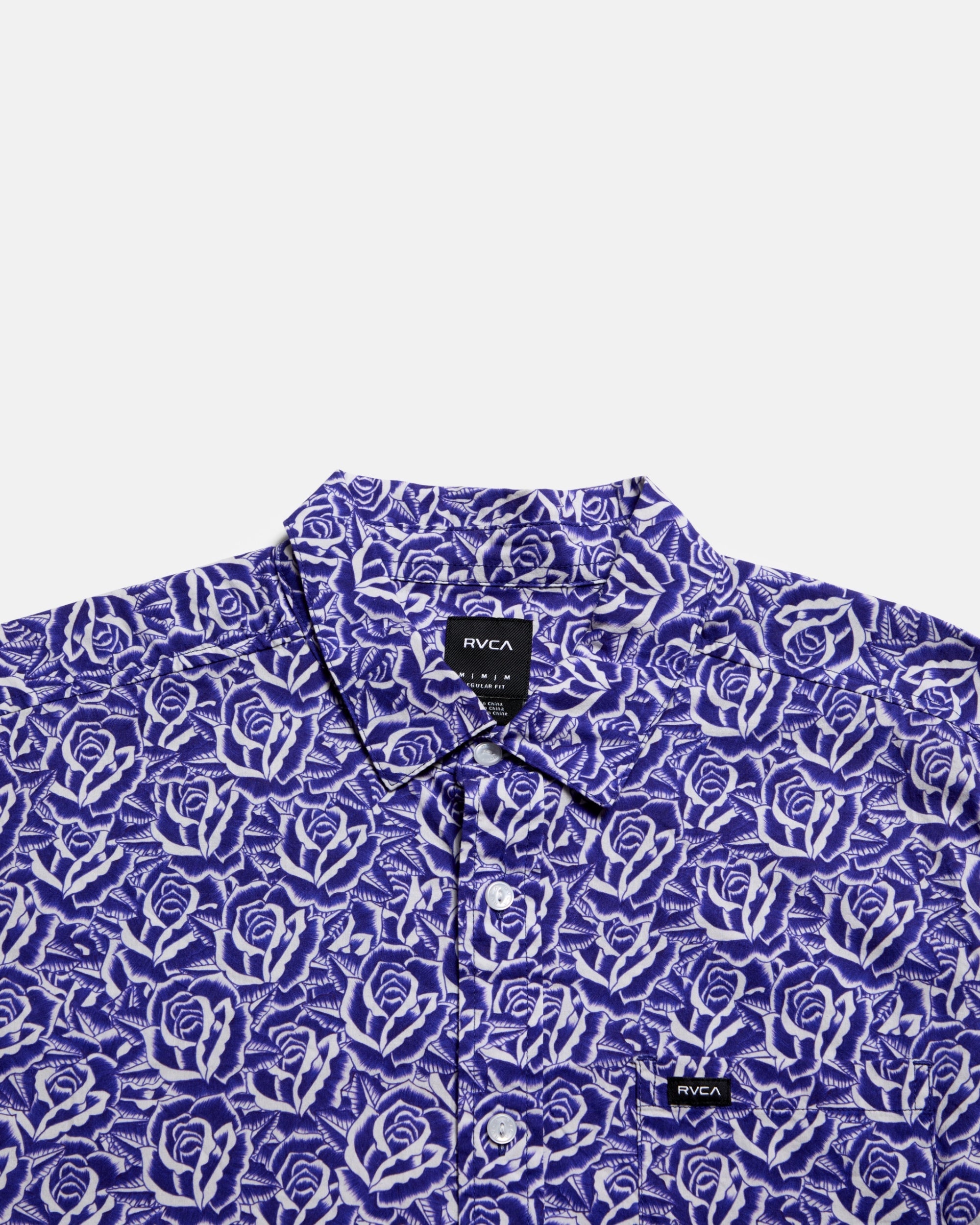 Barba Roses Short Sleeve Shirt - Light Blue | RVCA US