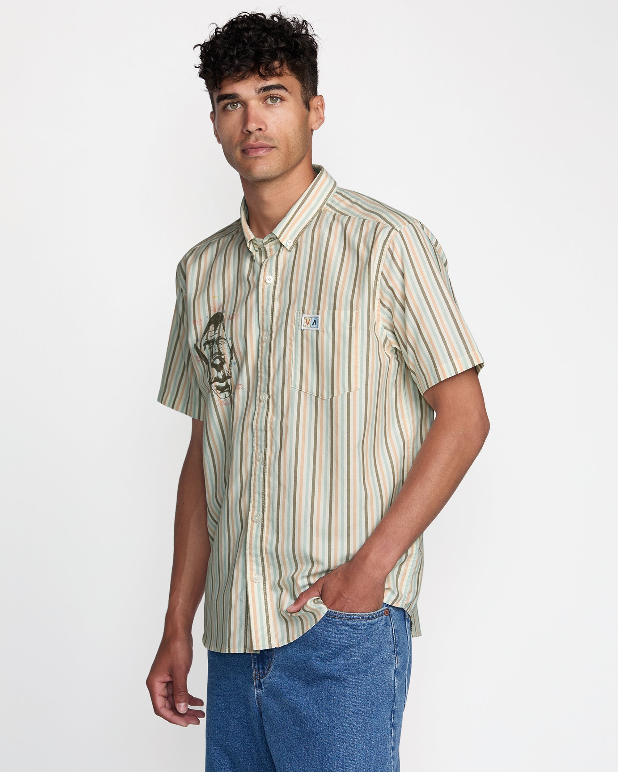 Jacobs Archive Stripe Short Sleeve Shirt - Multi Stripe | RVCA sale