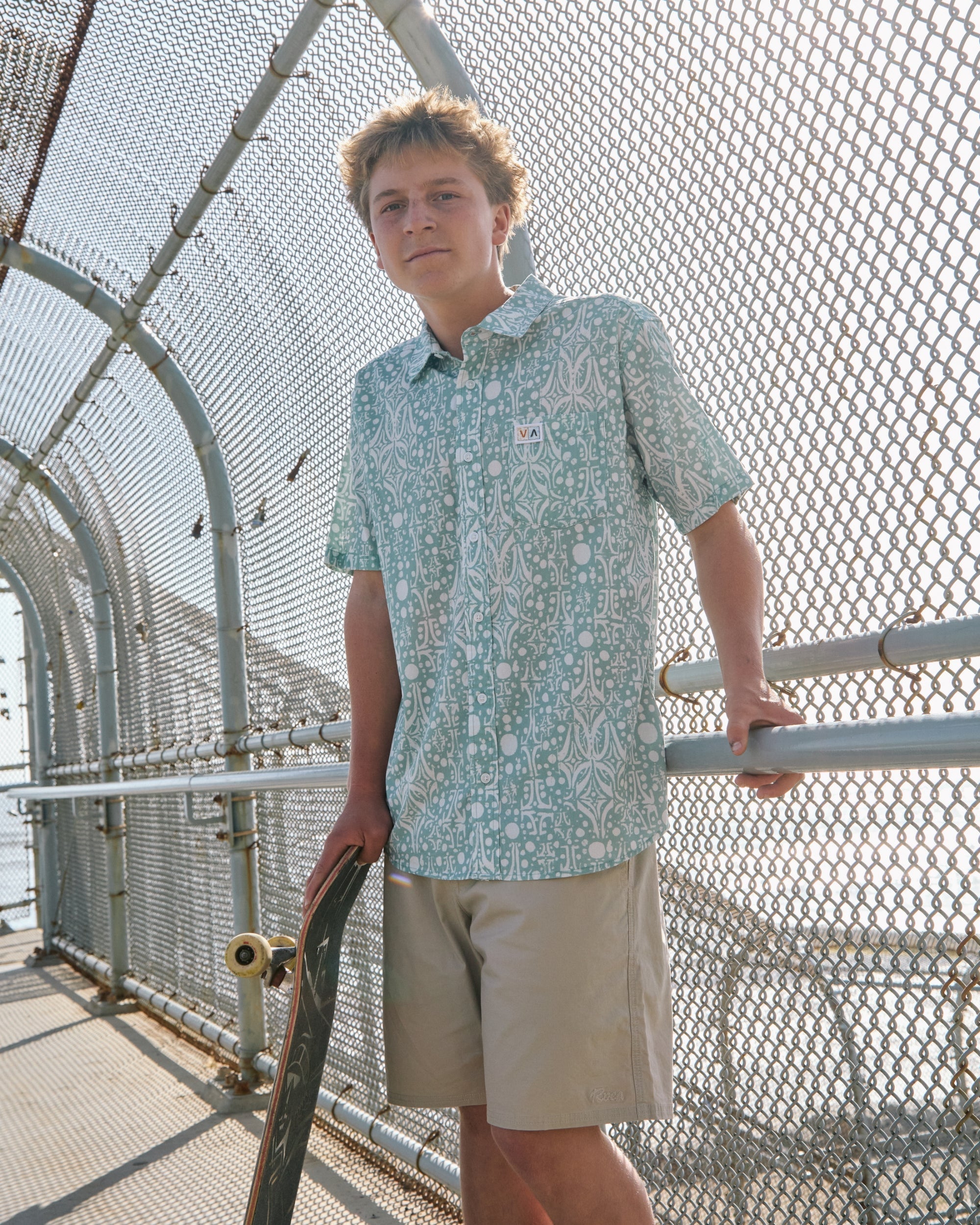 Jacobs Archive Print Short Sleeve Shirt - Blue Haze | RVCA outlet