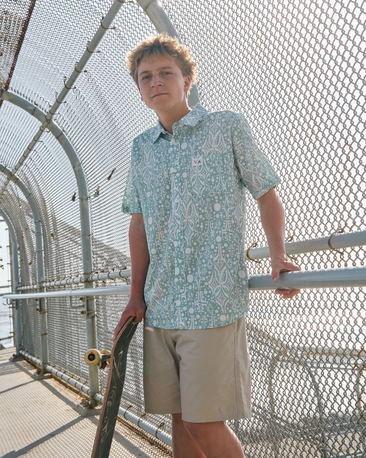 Jacobs Archive Print Short Sleeve Shirt - Blue Haze | RVCA outlet