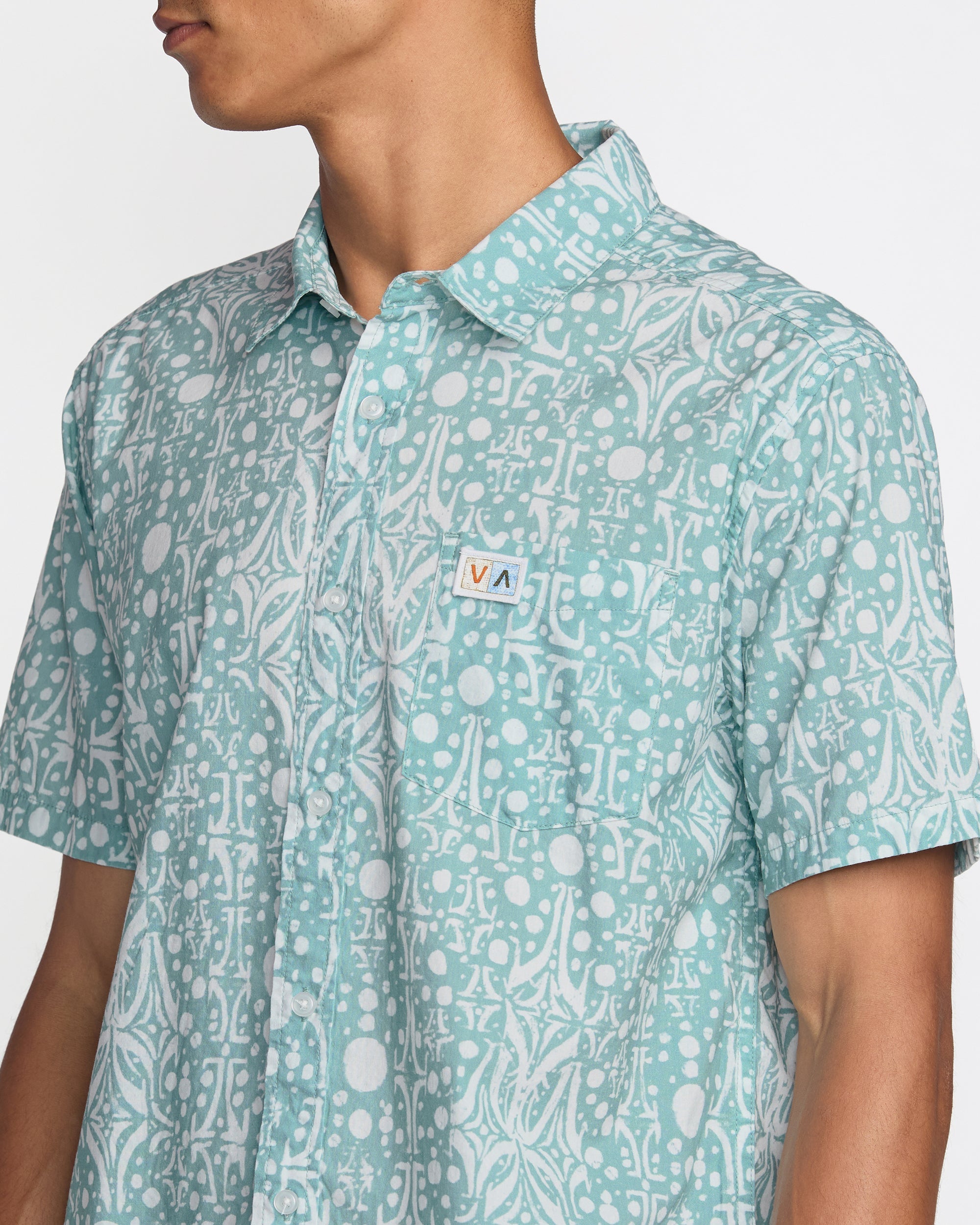 Jacobs Archive Print Short Sleeve Shirt - Blue Haze | RVCA outlet