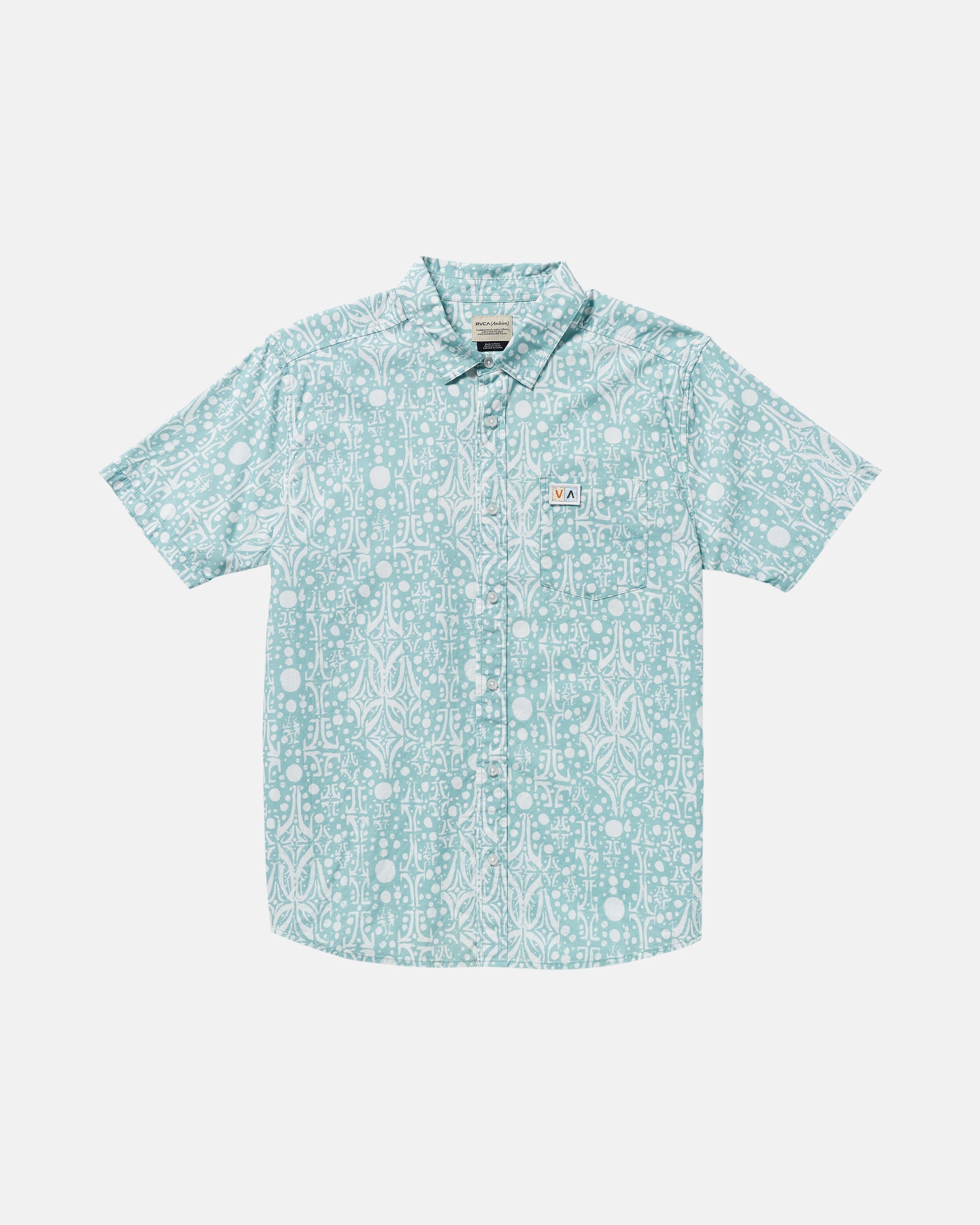 Jacobs Archive Print Short Sleeve Shirt - Blue Haze | RVCA outlet